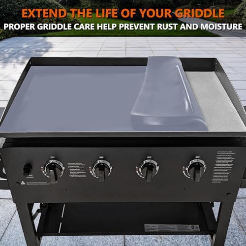 28" Silicone Griddle Mat for Blackstone 28 Inch Grill, Heavy Duty Food Grade Silicone Griddle Cover, Protect Your Grill from Dirt & Rust All Year Round (Gray) - Image 4