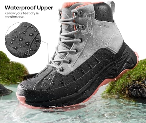 NORTIV 8 Women's Waterproof Hiking Boots Outdoor Trekking Camping Trail Hiking Boots - Image 3