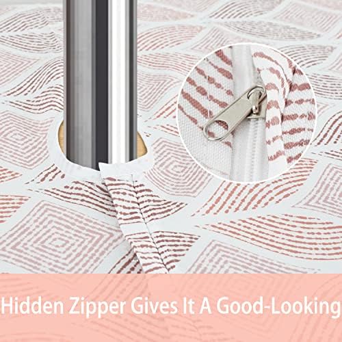 Outdoor Tablecloth with Umbrella Hole Fabric Spill Proof and Waterproof with Zipper Floral Tablecloth for Spring/Summer/Party/Picnic Rectangle 60 x 84 in - Image 4