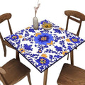 Square Outdoor Tablecloth, Mexican Talavera Pattern Printed on Fade Resistant Fitted Table Cover, Ideal for Weddings Birthdays Events, Fit for 48" x 48" Square Tables by JRBSZMI2