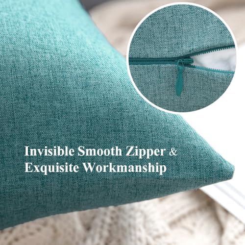 MIULEE Decorative Outdoor Pillow Covers Euro Waterproof 26x26 Turquoise - Image 3