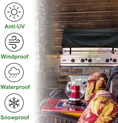 Built-in Grill Cover 37" Fits for Weber Summit Gas Grill S-460,Spire 30",Blaze 32",Hygrill 32",Bull 4 Burner,Brand-Man 30",Most 32"-37" Built in Grill, Island BBQ Grill Top Cover - Image 7