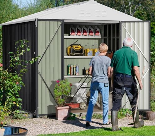 Greesum 8x6FT Outdoor Storage Shed, Gray - Image 7