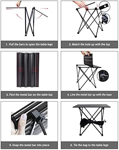MSSOHKAN Camping Table Folding Portable Camp Side Table Aluminum Lightweight Carry Bag Beach Outdoor Hiking Picnics BBQ Cooking Dining Kitchen Blue Medium - Image 5