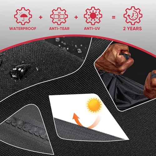 Turtle Life Round BBQ Grill Cover, 18inch Heavy Duty Durable Waterproof Rip Resistant UV Resistant Charcoal Kettle Grill Cover, Dia25 x33 H, Black - Image 2