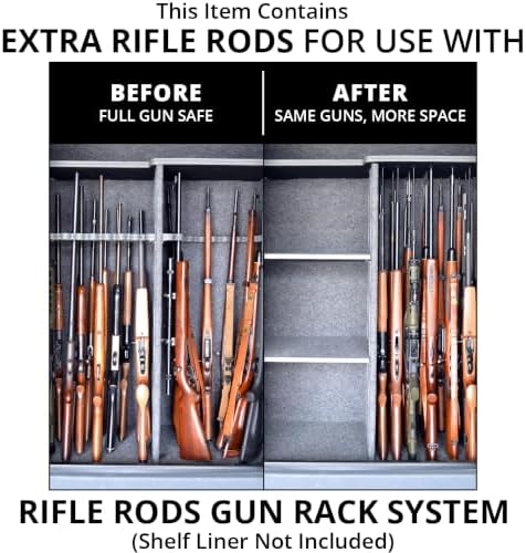 Gun Storage Solutions Rifle Rod Expansion Pack - Gun Rack Rifle Rods, Organize Your Gun Safe, Extra Rifle Rods, (Fabric Sold Separately or in Our Starter Packs) - Image 6