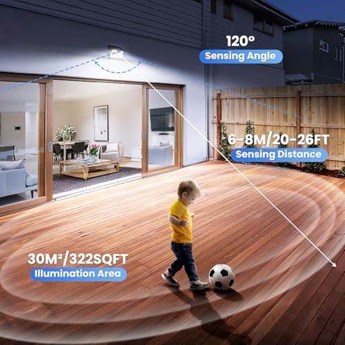 [10 Packs] Solar Motion Sensor Outdoor Lights, Super Bright Solar Lights Outdoor Waterproof, 3 Lighting Modes Security Wall Light for Outside Walking Dog Fence Backyard Deck Garden Door Step Garage - Image 7