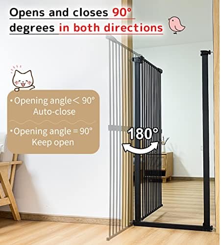 Lumizone 61.02" Extra Tall Pet Gate for Cat Dog 30.12"-59.24" Wide Black - Image 7