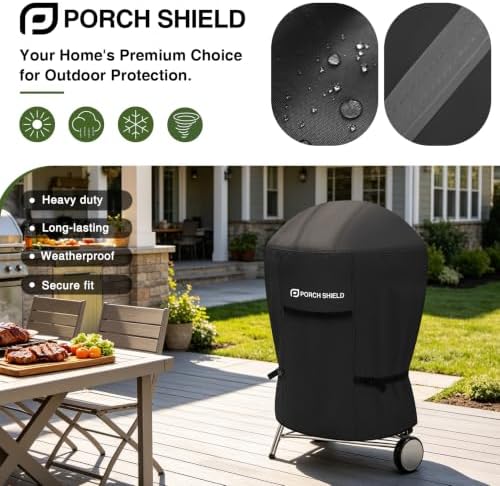 Porch Shield 18 inch Outdoor Charcoal Kettle Cover 23" Dia x 33" H, Black - Image 6