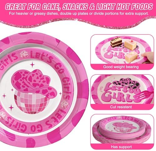 100 Pcs Disposable Let's Go Girls Party Tableware Set for 25 Guests - Image 6