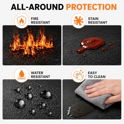 Under Grill Mat for Napoleon Prestige 500 2016-Present, Fireproof BBQ Mat for Deck Patio, Heat Resistant Protector Pad for Gas Charcoal Grill Outdoor Use - Image 4
