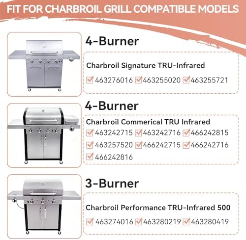 463242715 Cast Iron Grill Grates for Charbroil TRU Infrared Grill, 3 Pack - Image 6