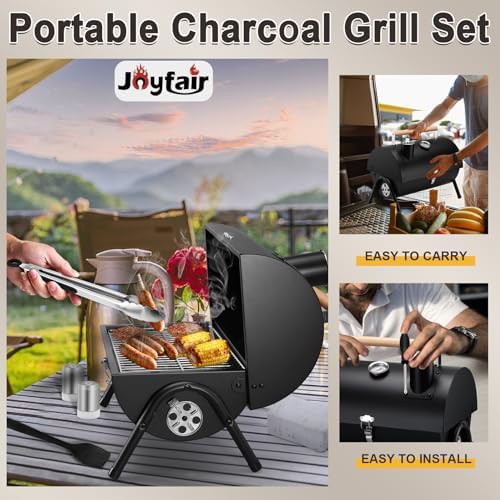 Joyfair Portable Charcoal Grill with Tools Set, Small Camping BBQ Grills - Image 4