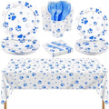 Kochorie 121 Pieces Blue Dog Paw Print Party Supplies Tableware Set by Kochorie