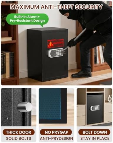 [2026 Upgraded] -35 Min Real Fireproof Safe-3.6 Cu Ft Large Safe for Home - Image 4