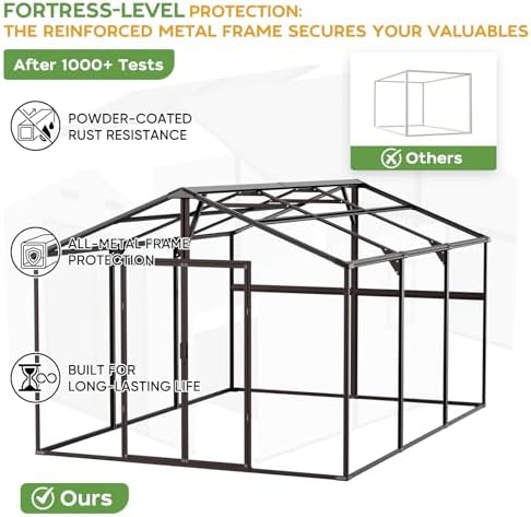 WACASA 10x14 FT Large Resin Plastic Outdoor Storage Shed, Floor Included - Image 2