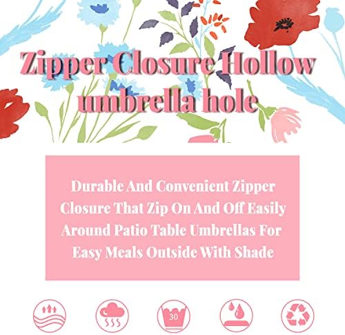 Outdoor Tablecloth with Umbrella Hole Umbrella Tablecloth Patio Tablecloths with Zipper for Courtyards, Terraces, and Beaches 60 x 120 in - Image 6