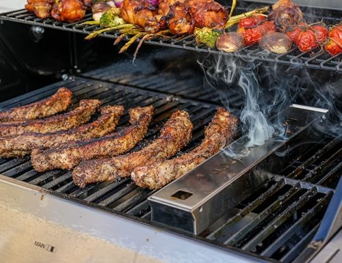 Monument Grills Denali Series, Denali 405 4-Burner Liquid Propane Gas Smart BBQ Grill Stainless Steel with Smoke Box(2 items) - Image 2