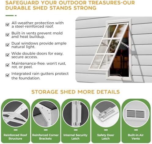 WACASA 8x12 FT Resin Plastic Outdoor Storage Shed with Floor - Image 4