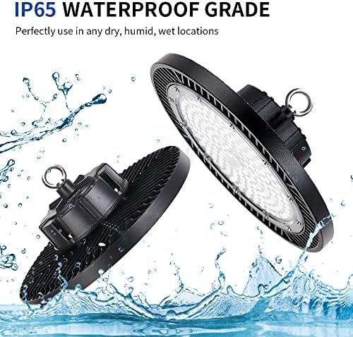 6 Pack 200W High Bay Led Shop Lights - 5000K UFO Led High Bay Light with Plug 5' Cable and Hook Ring, Shop Light UFO Barn Lights Led High Bay Lights for Garage Gym Warehouse Workshop - Image 4