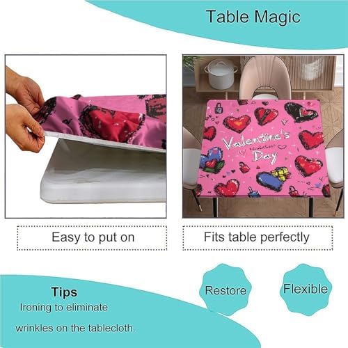 Square Tablecloth, Love is in The Air Pattern Printed on Polyester Table Cover Square, Ideal for Buffet Catering Community, Fit for 32" x 32" Square Tables - Image 3