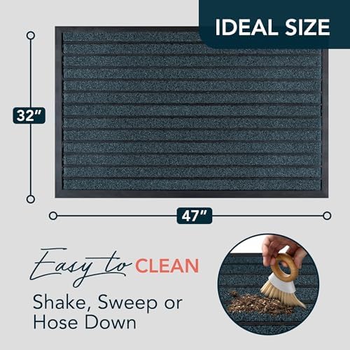 ubdyo Extra Durable Door Mat Outside Entrance (47" x 32", Bright Blue) - Image 2