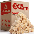 USKICH 150Pcs Fire Starter,Fire Starters for Campfires,Fireplace, Pellet Stove & Wood, Fire Pit, Smoker, BBQ, Chimney, Pizza Oven - Fire Starters for Grill, Charcoal Starter, for Men by USKICH