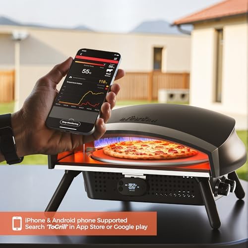 16 Inch Propane Pizza Oven,Outdoor Gas Pizza Oven with Rotating System and Integrated Thermometer,Propane Pizza Maker with Hose & Regulator,Include Pizza Shovel for Camping or Gathering - Image 2