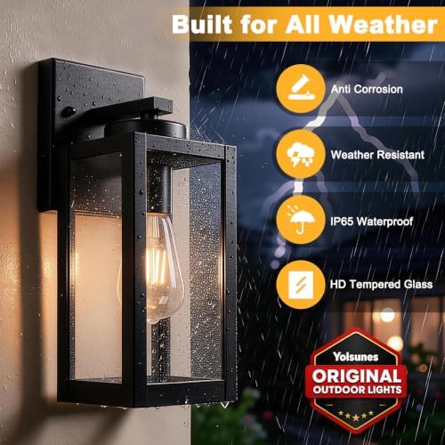 13" Outdoor Wall Light Fixtures with Enclosed Bottom, Modern Outdoor Sconce - Image 5