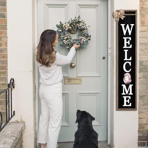 Interchangeable Welcome Sign 12 Pcs Replaceable Icons 45"X9" Wood Black - Image 5