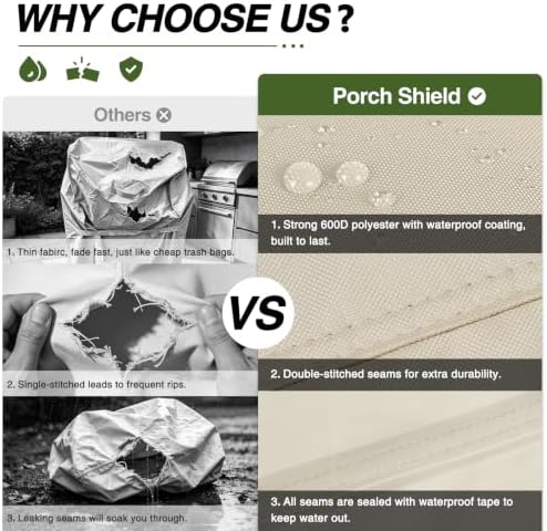 Porch Shield 30 inch Outdoor Smoker Cover 20W x 18D x 33H inch, Beige - Image 3