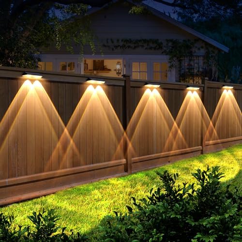 LIANGLOME Solar Fence Lights - 2PK Solar Outdoor Light Warm White/Daylight White/Cold White 3 Modes Deck Lights for Outside, Deck Fences, Stair Railings, Pools and Walls - Image 2