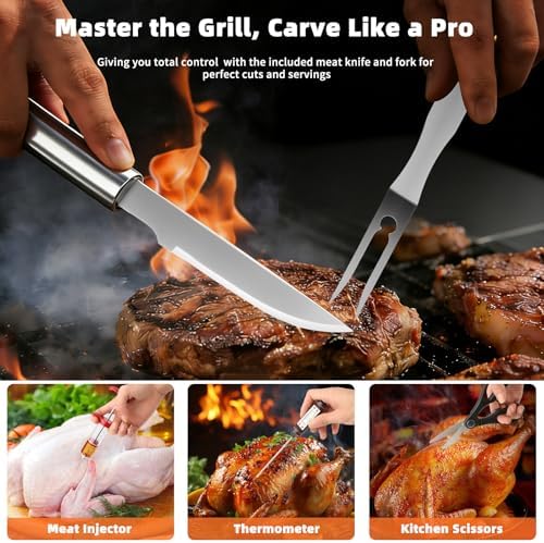 MUYFIO 32 Pcs BBQ Grill Accessories, Heavy Duty Grill Tools Set, BBQ Gifts - Image 4