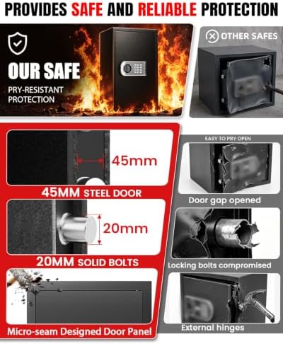 [2026 Upgraded] -35 Min Real Fireproof Safe-4.6 Cu Ft Large Safe for Home - Image 5