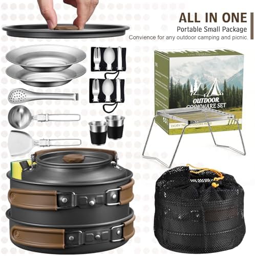 18Pcs Camping Cookware Cooking Set, Joyfair Camp Mess Kit with Utensils - Image 7