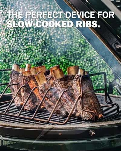 Rib and Roast Rack for Big Green Egg, Turkey Roasting Rack for Grilling and Smoking - Stainless Steel Pan for Cooking Rib, Chicken, Bird. L/XL BGE Accessories, Also for Other 18" or Larger Grills - Image 3
