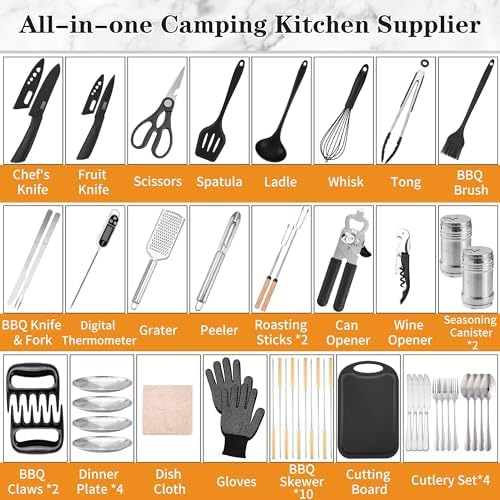 Wesqunie Camping Cooking Utensils Set, Cookware Set for Outdoor Hiking BBQ - Image 6
