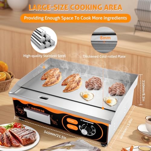 WICHEMI Electric Grill Commercial Griddle Flat Top Grill Teppanyaki Grill - Image 3