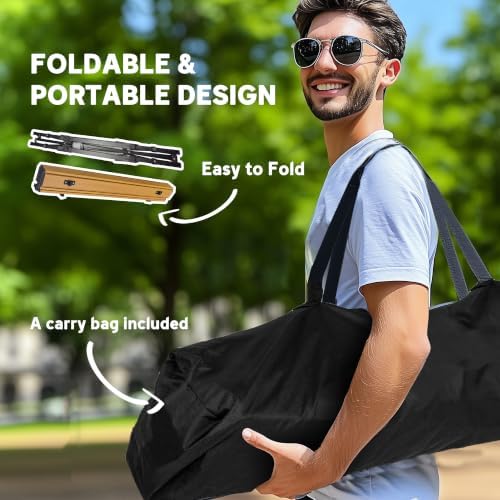 Outsunny 3ft Portable Camping Table Storage Bag Aluminum Lightweight Brown - Image 7