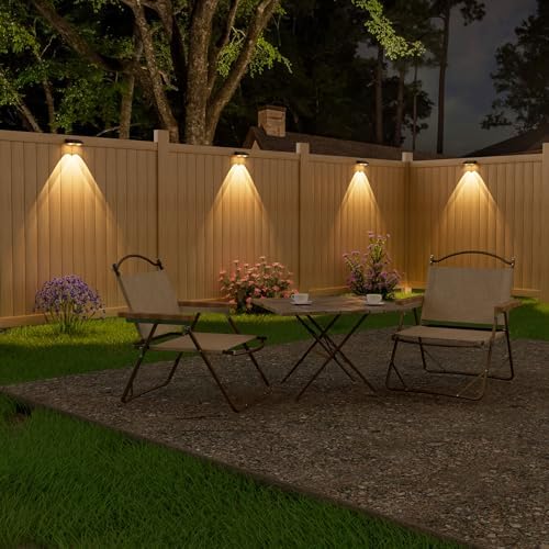 NIORSUN Solar Fence Lights,16 Pack Solars Deck Light,Warm White Color,Outdoor Bulb Waterproof Led IP65,Power Patio Lamp with Lenses for Outside/Backyard/Railing/Yard(Black) - Image 2