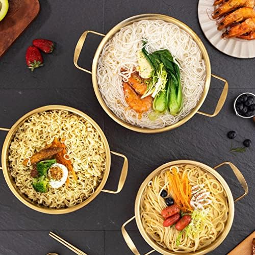 Kichvoe Stainless Steel Noodle Pot with Lid 11.02X7.87X3.54In Portable Cooking Pot for Camping Hiking Picnics Lightweight Ramen Soup Porridge Cooker - Image 2