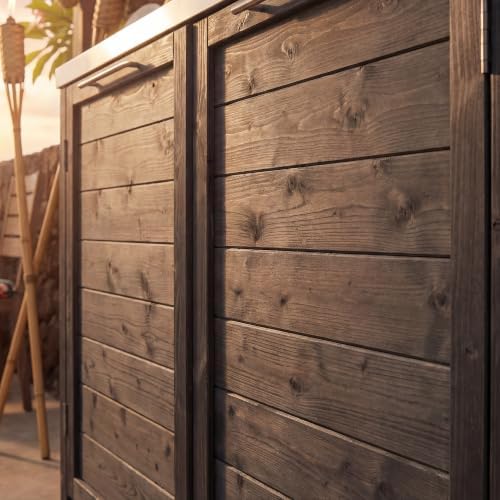 MOUMON Patio Kitchen Storage Cabinet with Stainless Steel Countertop - Image 4