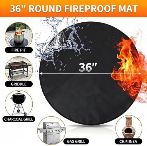 36" Round Fire Pit Mat for Solo Stove Bonfire - Fireproof Under Grill Mat for Outdoor Grill & Portable Camping Stove - Ideal Solo Stove Accessory - Image 2