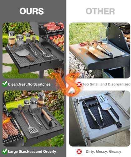 Silicone Grill Mat for Blackstone Griddle Accessories, 8-Slot Tool Mat - Image 6