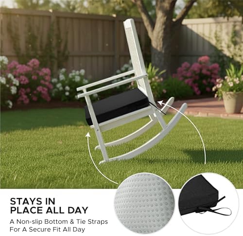 Outdoor Chair Cushions, Set of 4, 18.5 x 16 Inch, Black - Image 5