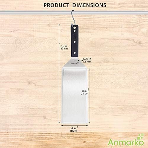 Turner 4x8 Stainless Steel Metal Griddle Spatula - Griddle Accessories 4 x 8 in Hamburger Turner Scraper - Pancake Flipper - Great for BBQ Grill and Flat Top Griddle - Commercial Grade - Image 5