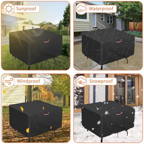 38 Inch Patio Table Cover, 38x38 in Outdoor Waterproof Square Table Cover - Image 7