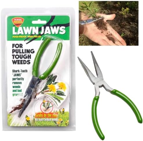 Lawn Jaws Original Shark Tooth Weed Puller Tool, Grabs Weeds by the Root by Lawn+Jaws