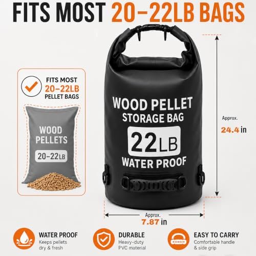 Wood Pellet Storage Containers 2 Pack 22LB Waterproof Pellet Storage Bag - Image 4
