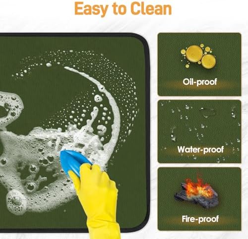 Heat Resistant Mats for Air Fryer on Countertop, 18 x 15in, Green - Image 4